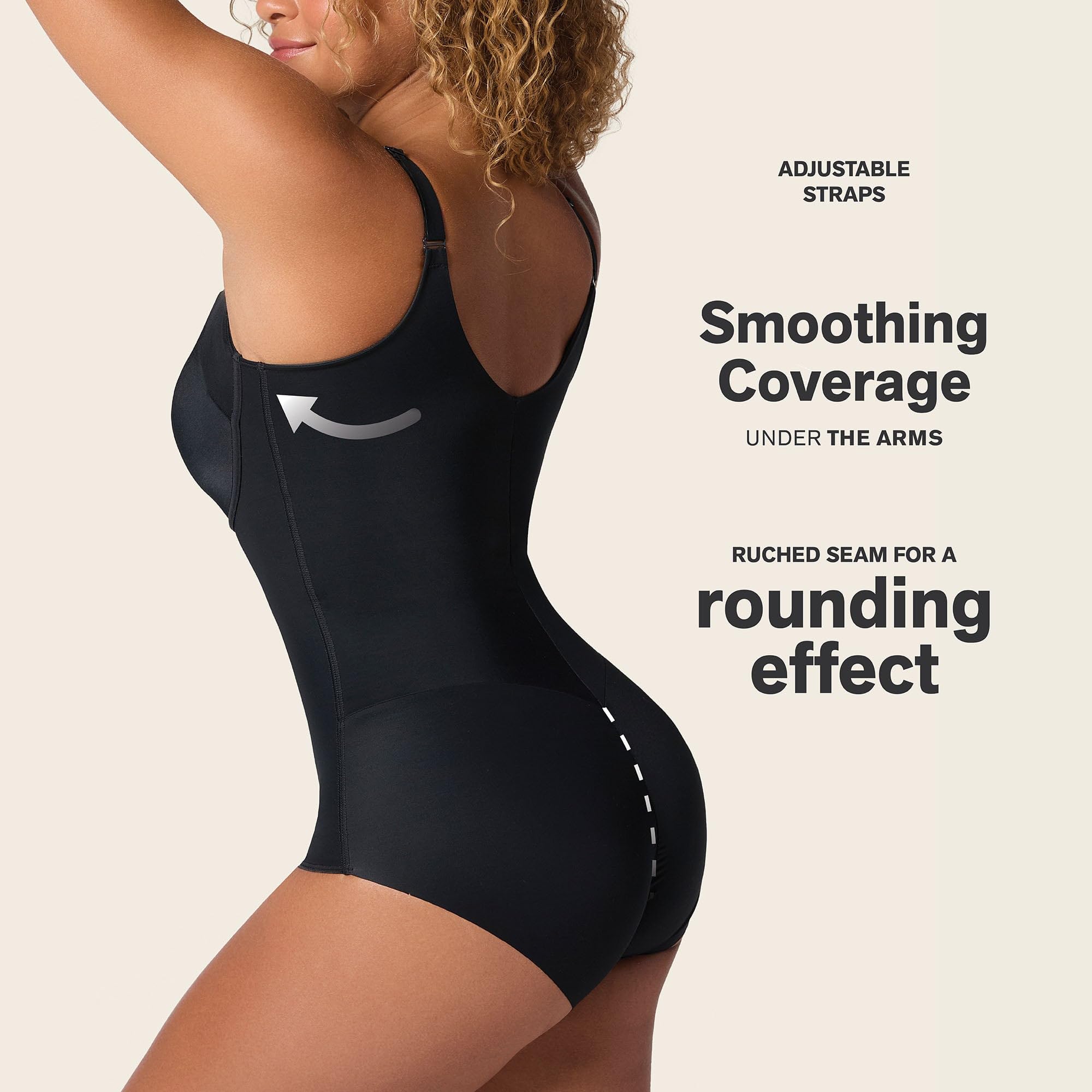 Leonisa Core Boldly Shapewear para mujer – Body esculpido clásico inalámbrico con espalda redonda y control de abdomen