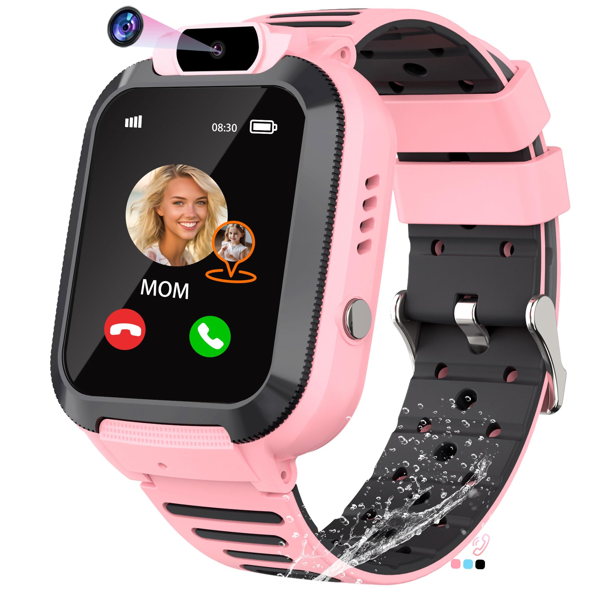 Reloj Inteligente Niño con GPS Localizador Juego Llamadas Teléfonos IP68 Impermeable Despertador SOS Cumpleaños Regalos Smartwatch para Niños Reloj Inteligente Niña Adolescentes
