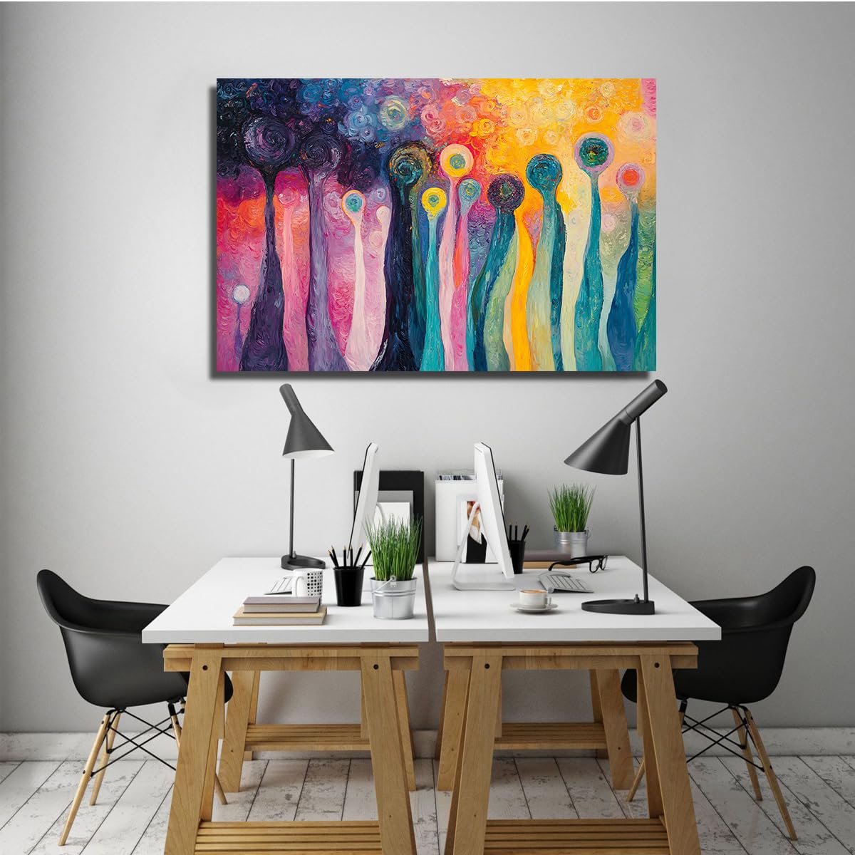 TOANGWALL Arte murale su tela biologica astratta e colorata stampe murali vivaci poster d'arte moderna e unica per arredamento di casa 80x120cm