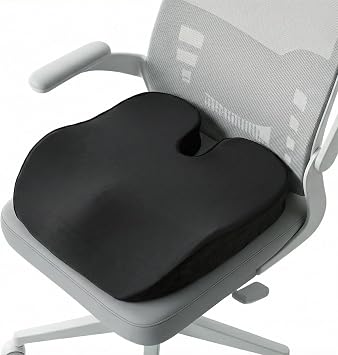 Ergonomic Seat Cushion for Office Chair, Cooling Memory Foam Cushion | Honeycomb Cooling Layer, 17.3" x 17.3" x 2.75", Pressure Relief, Washable Cover, Non-Slip Base
