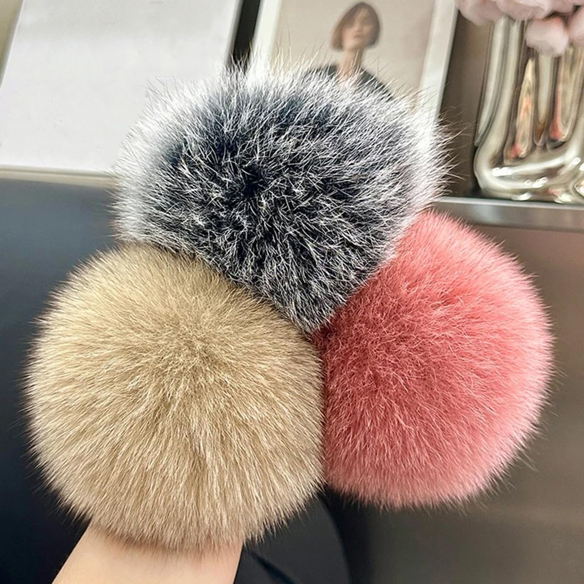 Llaveros Con Pompones Esponjosos, Llavero De Bolas Peludas De Peluche Suave Con Colgante De Pompón Para Llave, Bolso, Mochila, Regalo De Fiesta