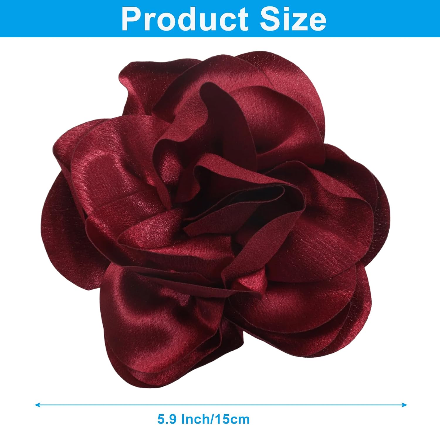Large Flower Brooch for Women – 5.9 Inch Fabric Flower Hair Clip & Rose Brootch for Dresses, Suits, Holiday Parties, Dance, Banquet image 2