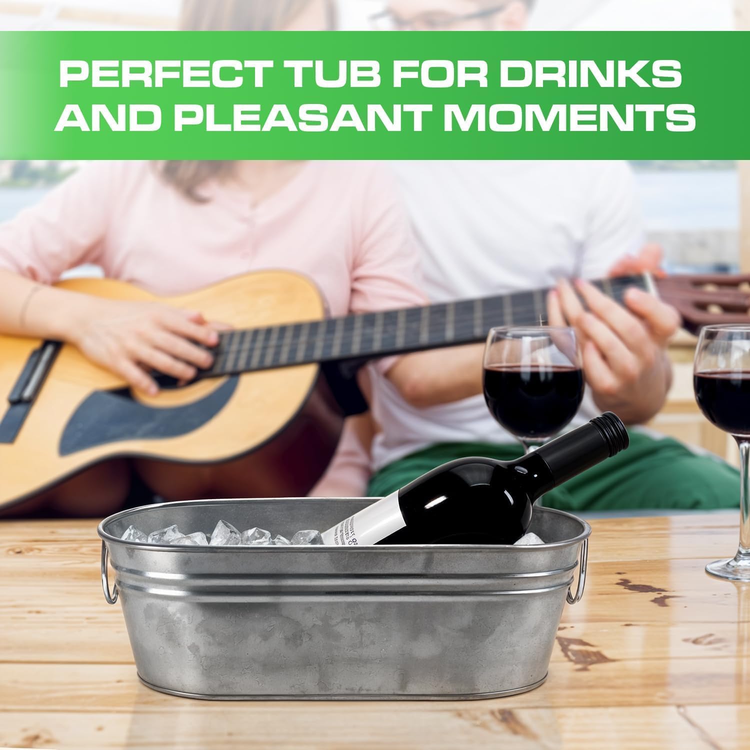 Plexon 12" Small Galvanized Metal Tubs with Handles, Oval Rustic Planter Buckets for Decor, Ice Bucket for Parties, Beer and Wine Beverage Tub, Wedding Drink Bucket, Set of 12