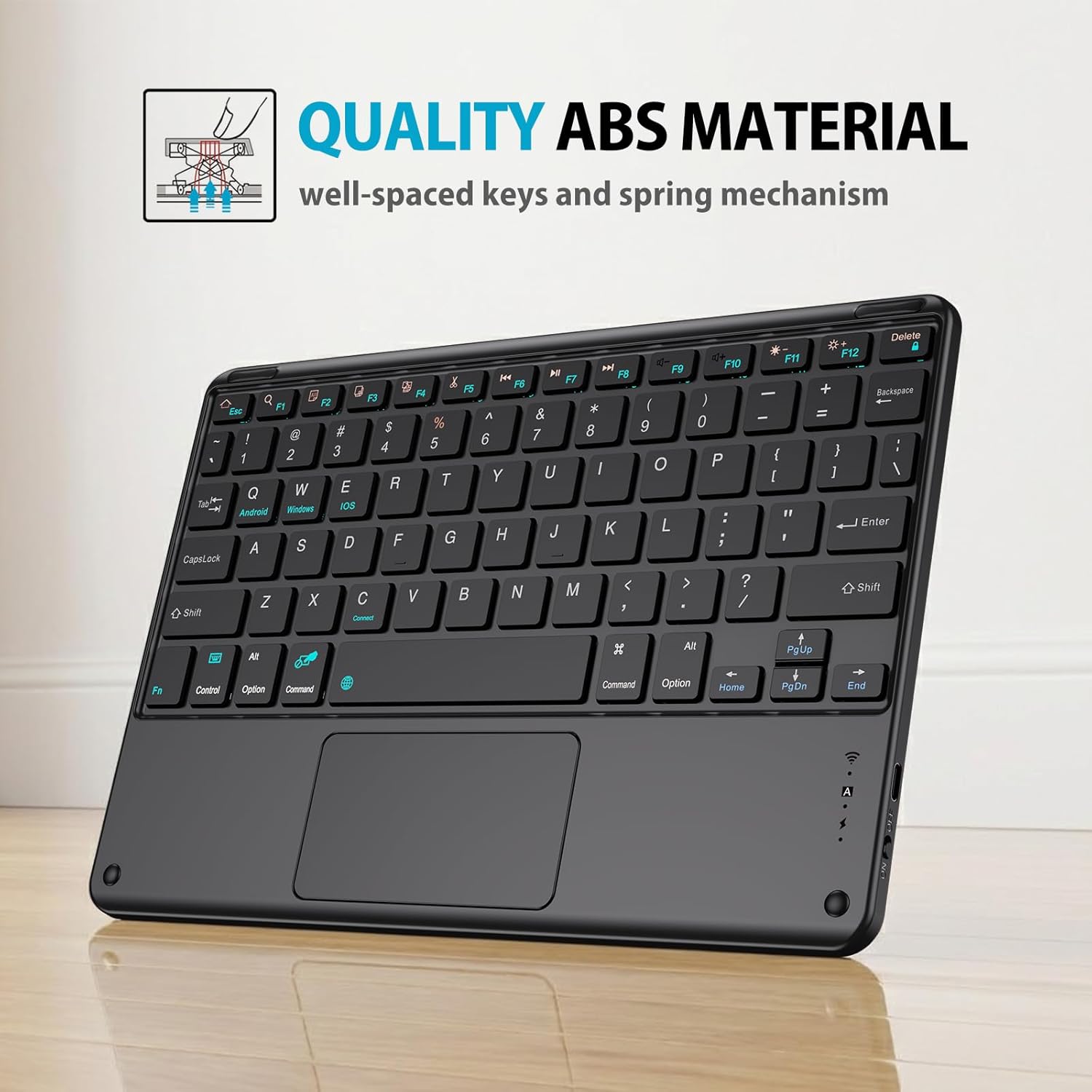 ProCase Touchpad Keyboard Case for 2025 11" Galaxy Tab A11+ / 2023 Tab A9+ (5G/Wi-Fi); Detachable Wireless Type-C Charging Keyboard Folio Cover for Galaxy Tab A11 Plus / A9 Plus 11-Inch -Black