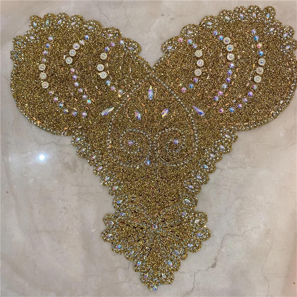 Generic Rhinestones Patches Iron On Clothing for DIY Crystal Sew On Patches DIY Decorative Patches, Silver