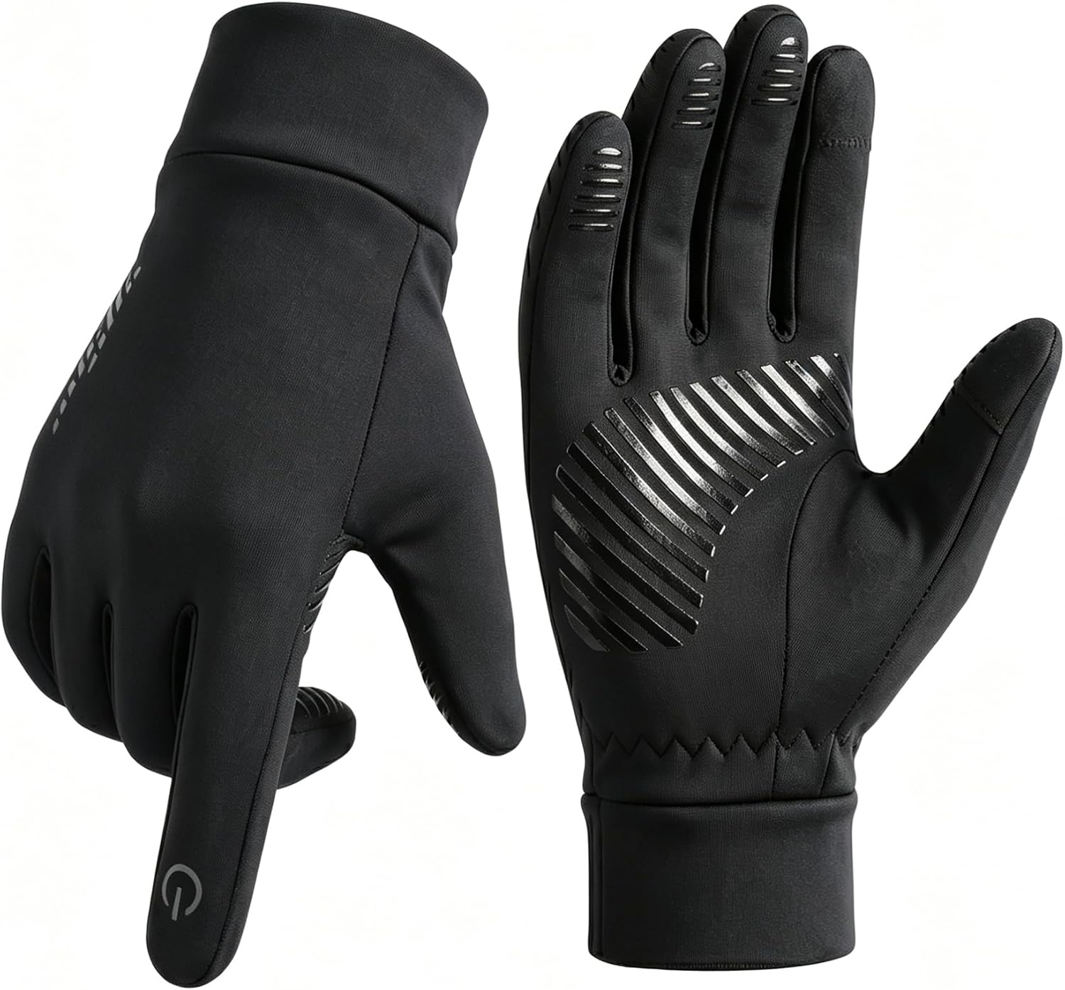 Winter Gloves Men Women: Soft Thermal Touch Screen Running Gloves | Cozy Warm Lined Fabric, Water Resistant, Anti-Slip Grip, Elastic Windproof Cuff For Cold Weather, Walking, Driving, Cycling