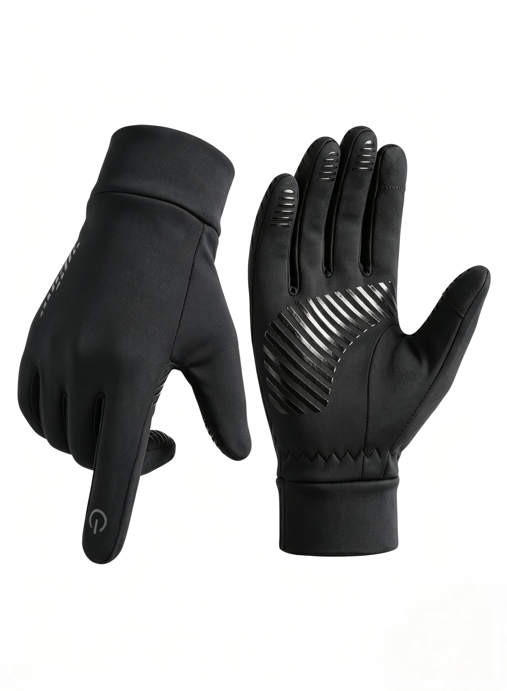 Guantes de ciclismo para hombre y mujer: guantes térmicos resistentes al viento con dedos para pantalla táctil, guantes de invierno unisex con forro cálido para clima frío, antideslizantes,