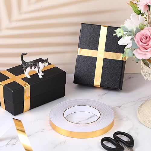 Miniatura 4 de Zonon 3 rollos de cinta, cinta adhesiva de película de poliéster metalizado, cinta washi para detalles de Navidad, paredes de acento, artes gráficas