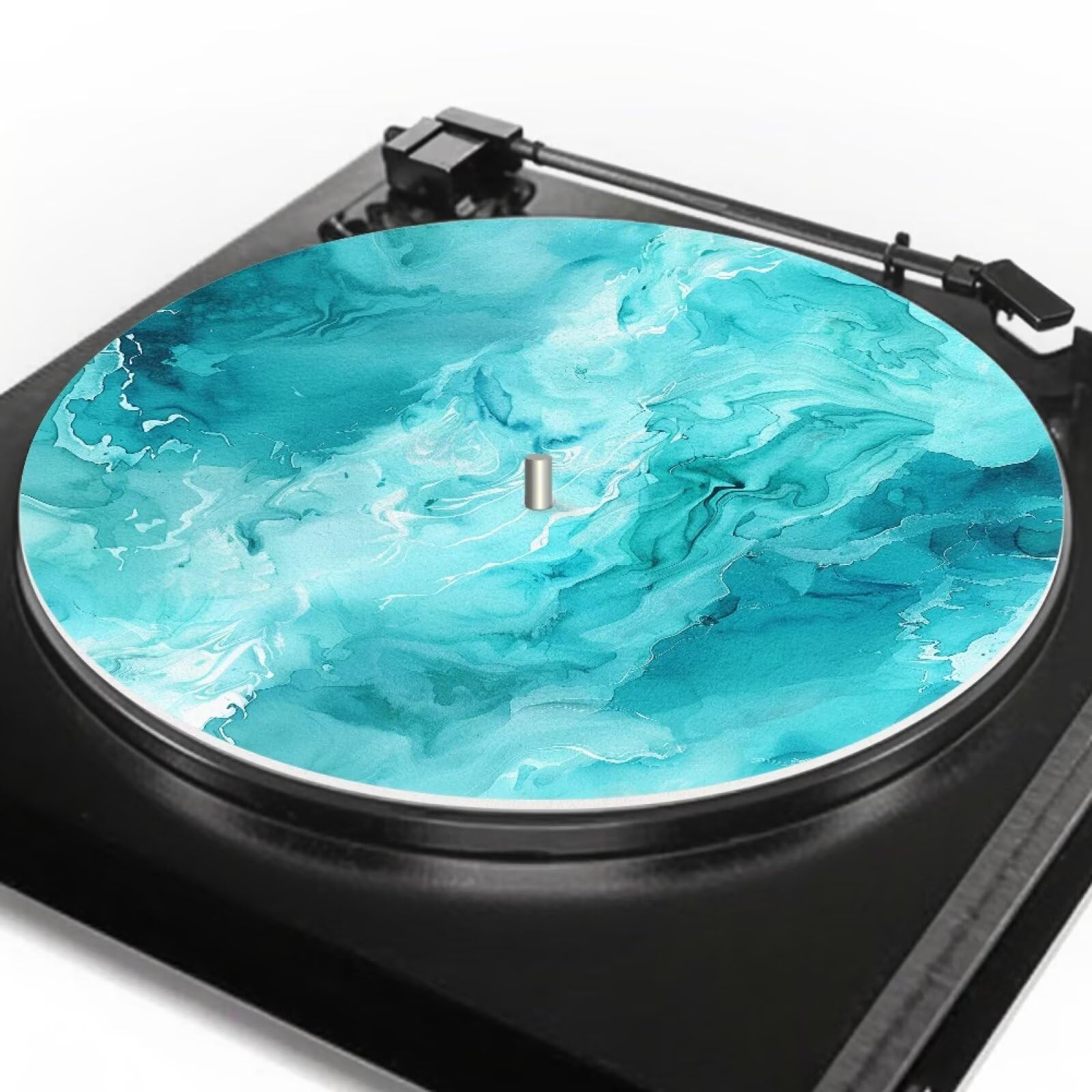 Alfombrillas de mármol antiestáticas para tocadiscos, reduce el ruido, polvo, tocadiscos, alfombrilla de goma para tocadiscos de vinilo vintage de 12 pulgadas
