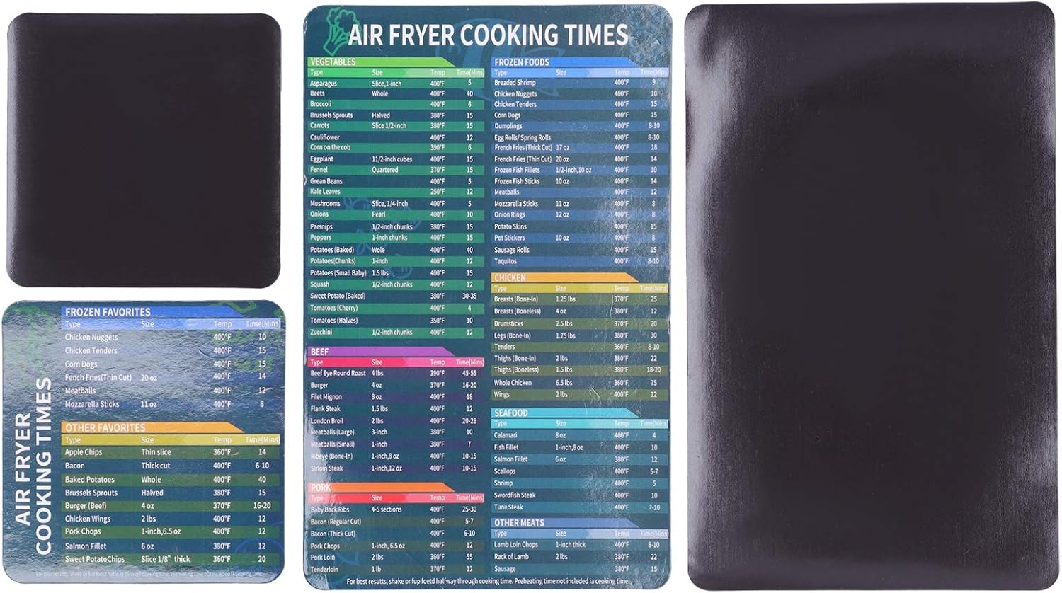 Air Fryer Cooking Times Chart, Air Fryer Magnetic Cheat Sheet Kitchen Fryer Magnet Sheet Cooking Frying Time Reference Cookware Accessories, Fryer Magnet Sheet Cooking Frying