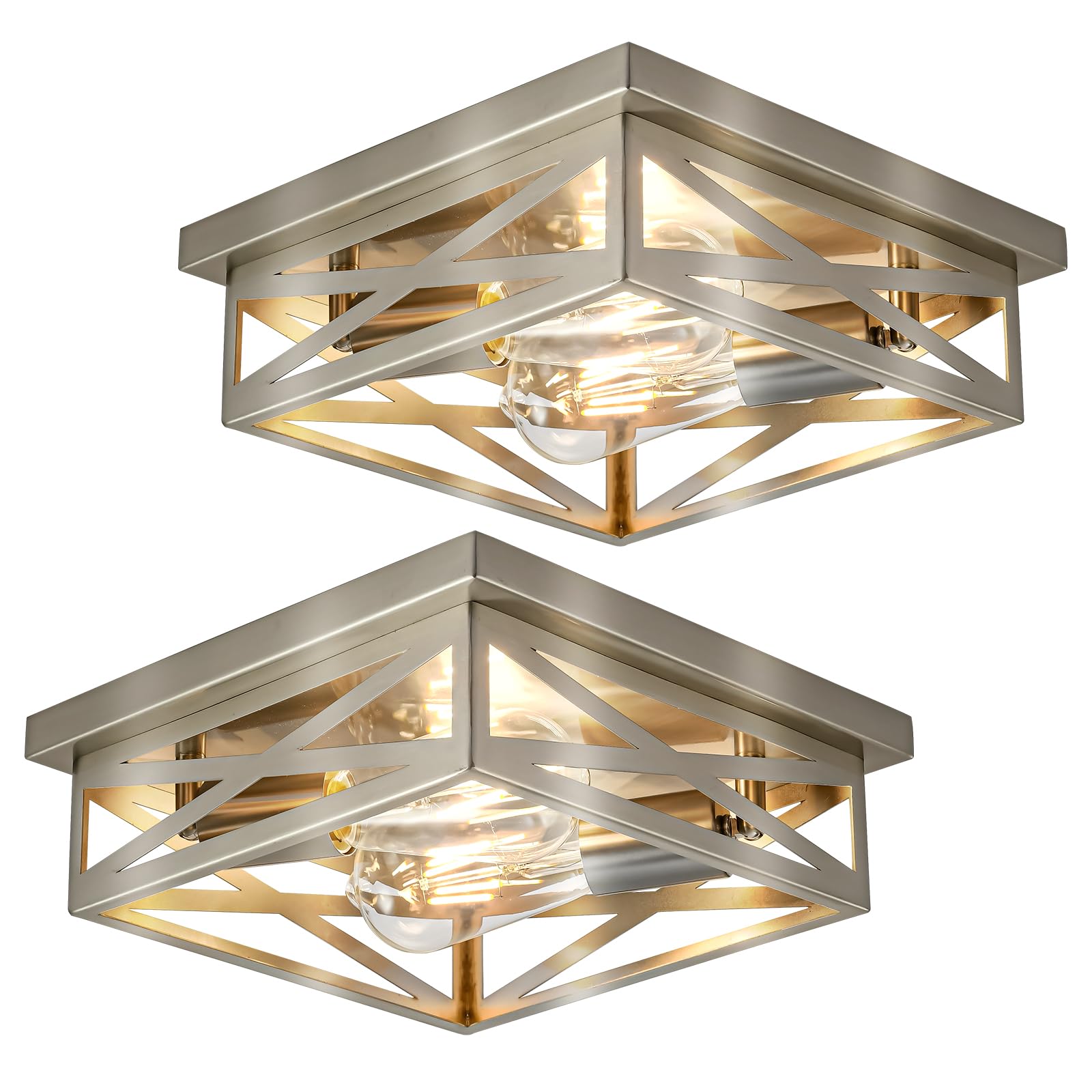 Square Ceiling Light Brushed Nickle Fixtures Patriot Lighting® Moneta