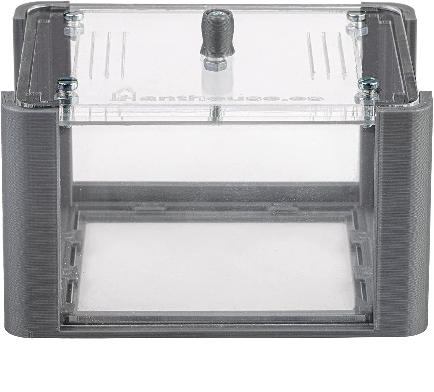 Anthouse - Basic Natural Sand Ant Farm - 3D Ant Terrarium - Acrylic Sandwich-Type - Foraging Box with Lid Included - Grey Color