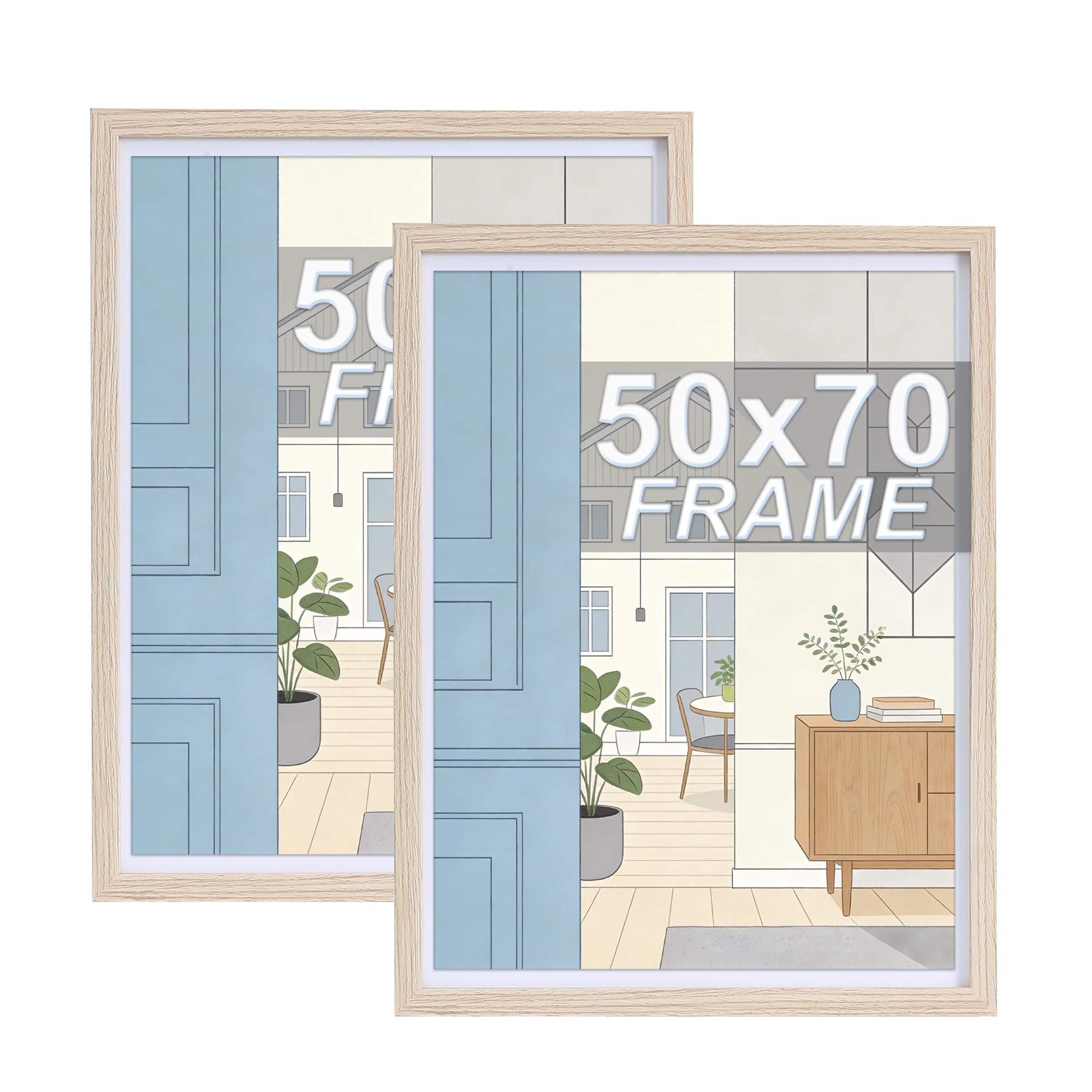 LYYYYX Bilderrahmen mit Antireflex Acrylglas Rahmen zum senkrechten oder waagerechten Aufhängen Fotorahmen für Poster, Puzzles