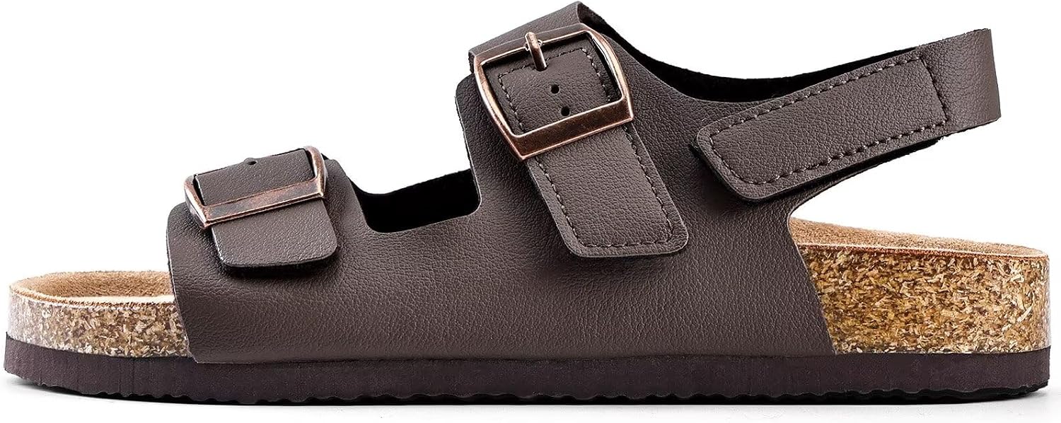 Torotto Kids Girls Boys Sandals with Cork Footbed Adjustable Strap Toddler Casual Slides Sandals Open Toes Flat