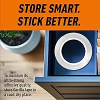 Vista 6 de Gorilla Cinta adhesiva blanca, 1.88" x 30 yardas, blanca, (paquete de 2)