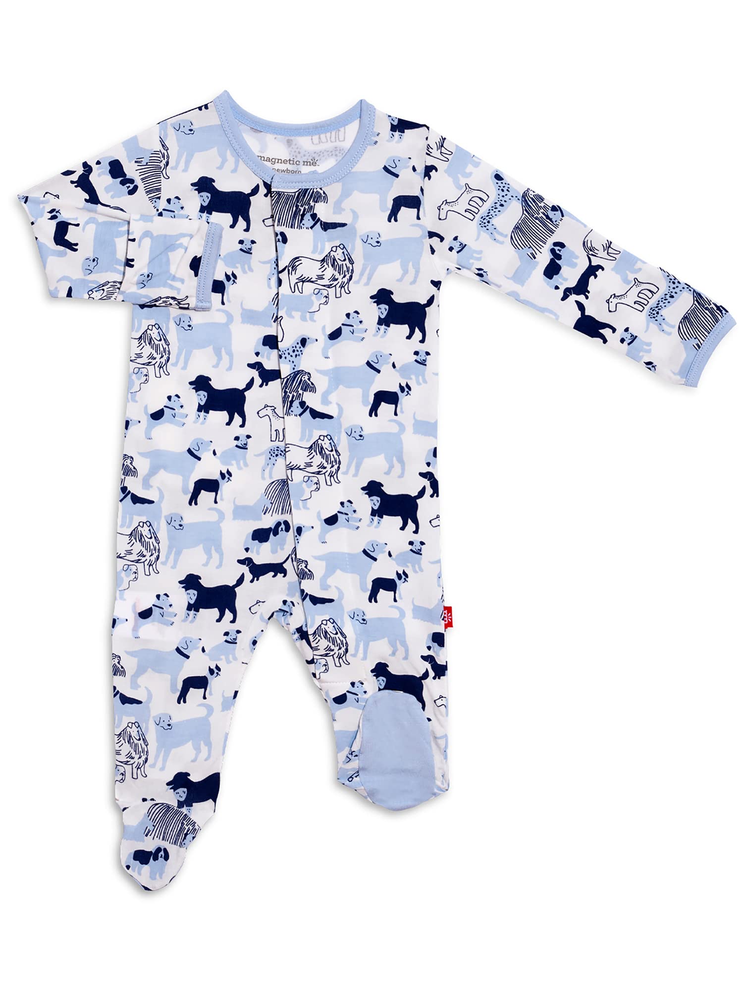 Magnificent BabyBaby Girls Magnetic Smart-Close Footie, Hello Hotdog