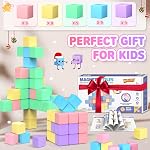 Magnetic Blocks for Kids 3-5 MacaronToddler Magnet Tiles Construction Building Cubes Toys for 3 4 5 6 7 8+ Year Old Boys Girls Son Creative STEM Educational Montessori