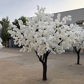 White Cherry Blossom Trees Artificial Handmade Tree - Beautiful Indoor Outdoor Home Office Party Wedding Decoration Fake Plant