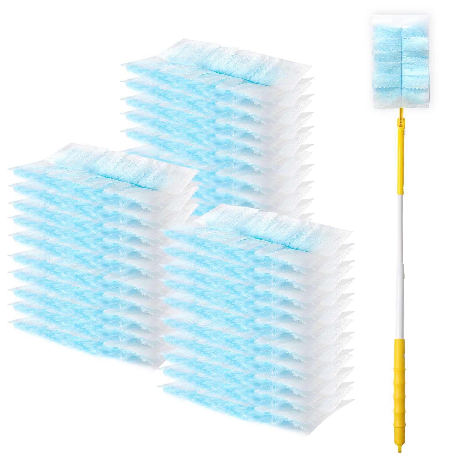30 recambios de plumero electrostático de 180° para plumero Swiffer, recambios de polvo multisuperficie, plumero de microfibra para limpieza con 1 mango retráctil, sin perfume