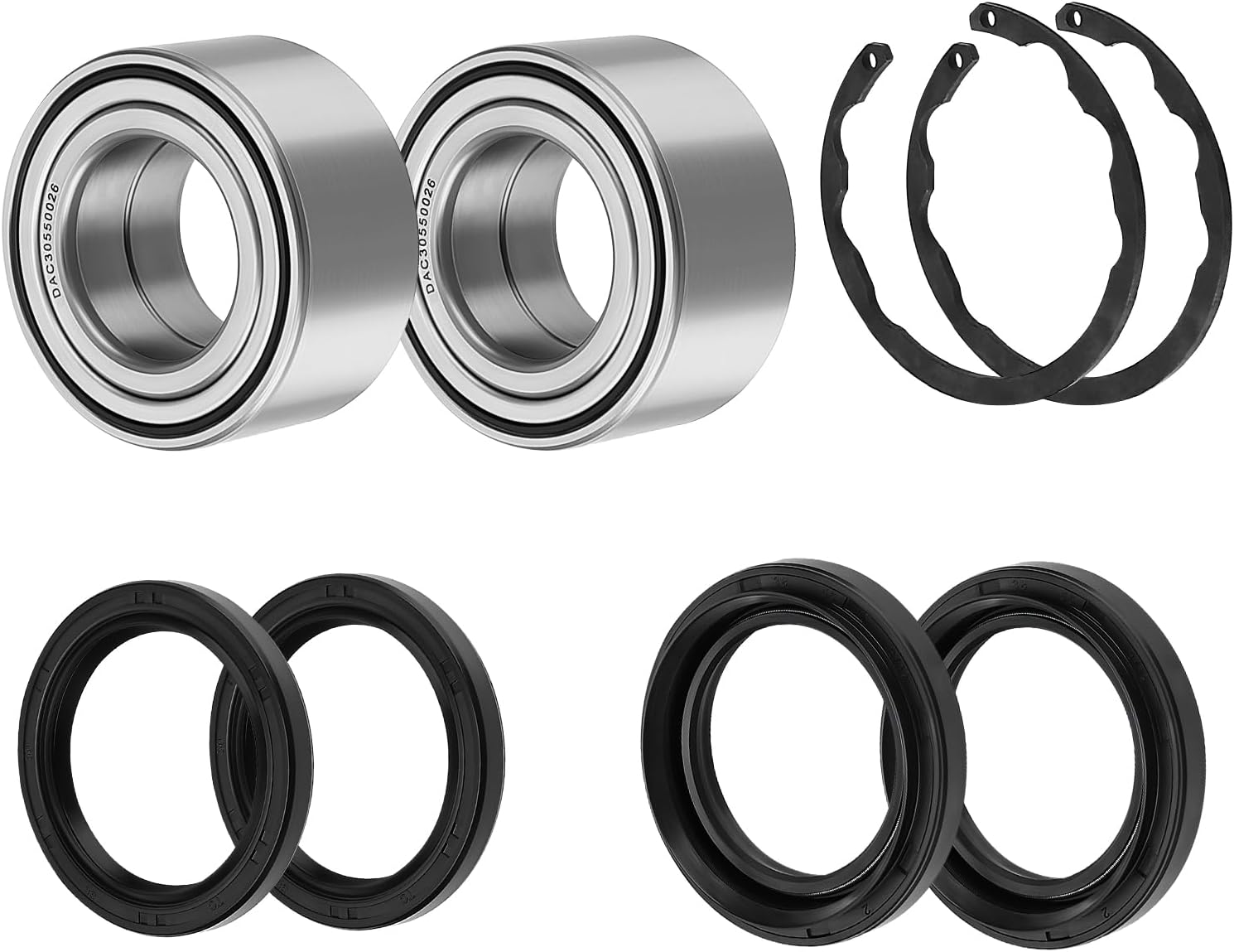 JAVIK Front Wheel Bearings & Seals Kit Fit for Kawasaki Prairie 300 KVF300 Prairie 400 KVF400 2x4 4x4 Bayou 300 KLF300 Bayou 400 KLF400,OEM#92045-1222