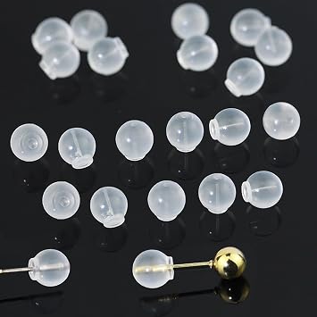 Comfort Impenetrable Soft Safety 30Pcs Earring Backs, TPE Medical Material Same as Pacifiers, Two Size and Fit with All Types of Earrings 0.248 Inch Diameter