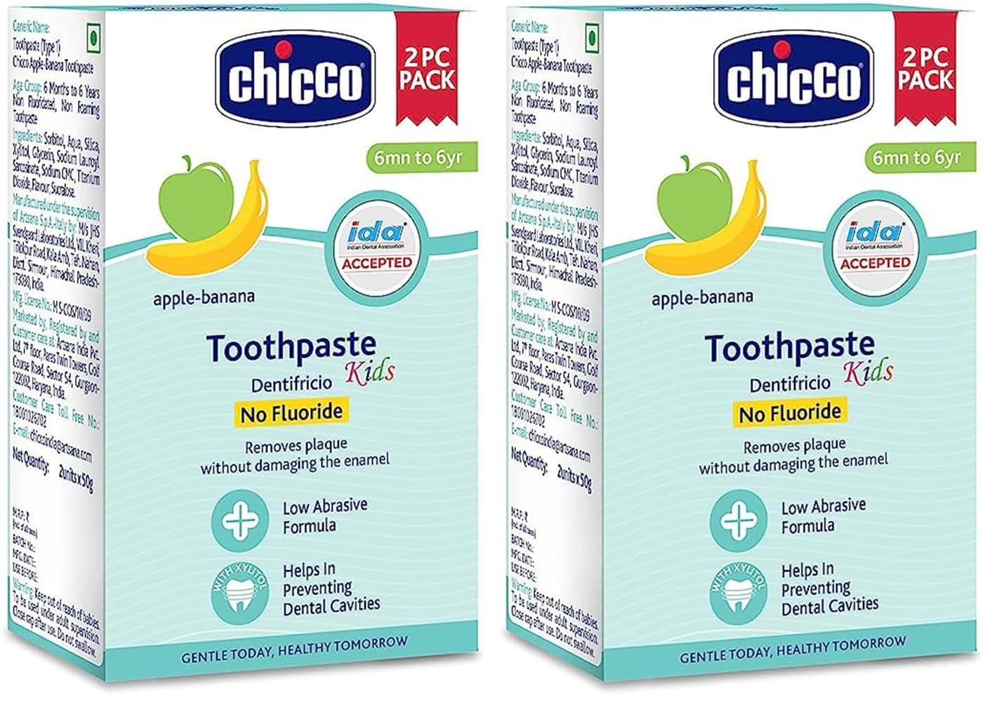 Chicco Toothpaste for Kids, Best for Baby (6m-6y), Apple-Banana Flavour, 50g (Pack of 4) | Fluoride-Free & Low Abrasive | Removes Plaque, Helps Prevent Cavities | IDA Accepted-image-13