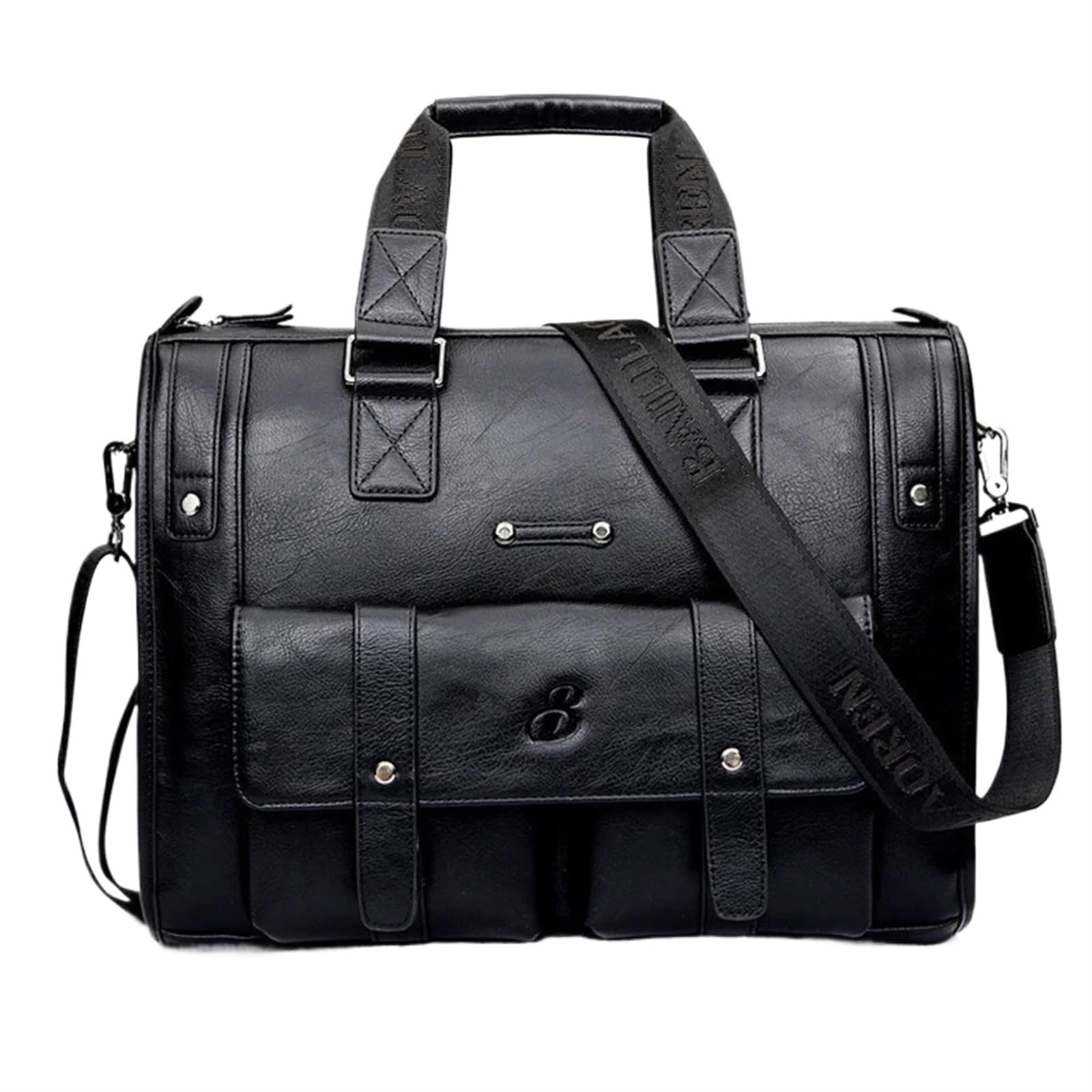 Bolsos de viaje grandes de cuero y maletín de negocios clásico para portátil 6