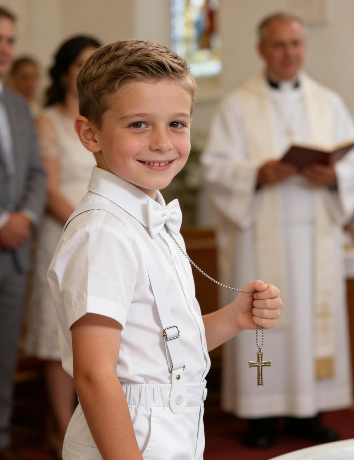 A&J DESIGN Baby Boys Gentleman Suit, 2Pcs Outfit Shirt & Pants - Image 2