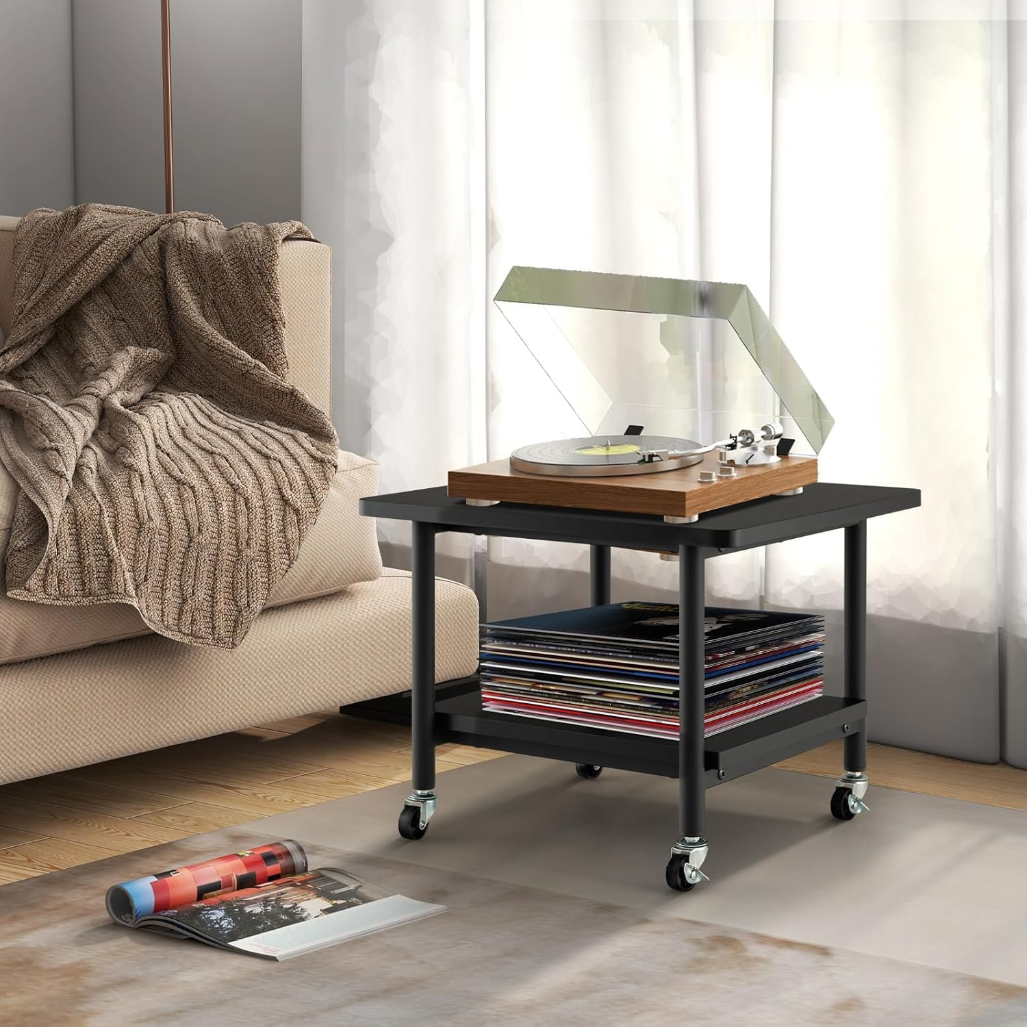 FANTASK Table d'imprimante réglable en hauteur avec roues