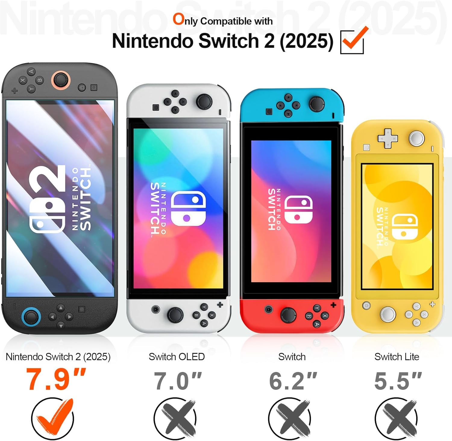 Eastcoo 2-Pack Tempered Glass Screen Protector for Nintendo Switch 2 [7.9''] 2025, Easy to Install Ultra HD Glass Protector 9H Hardness Scratch Resistant Accessories for Switch2 - Image 2