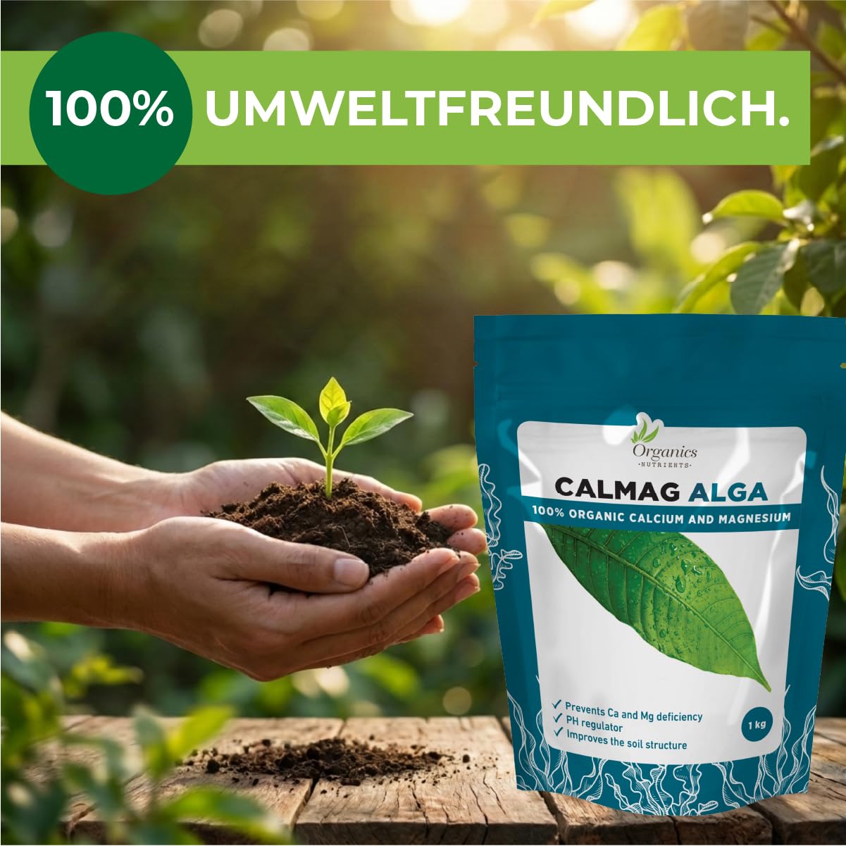 CalMag alga – Natürlicher Bodenverbesserer mit Kalzium und Magnesium, reguliert pH-Wert, stärkt Pflanzen und erhöht Erträge, geeignet für Bio-Landbau
