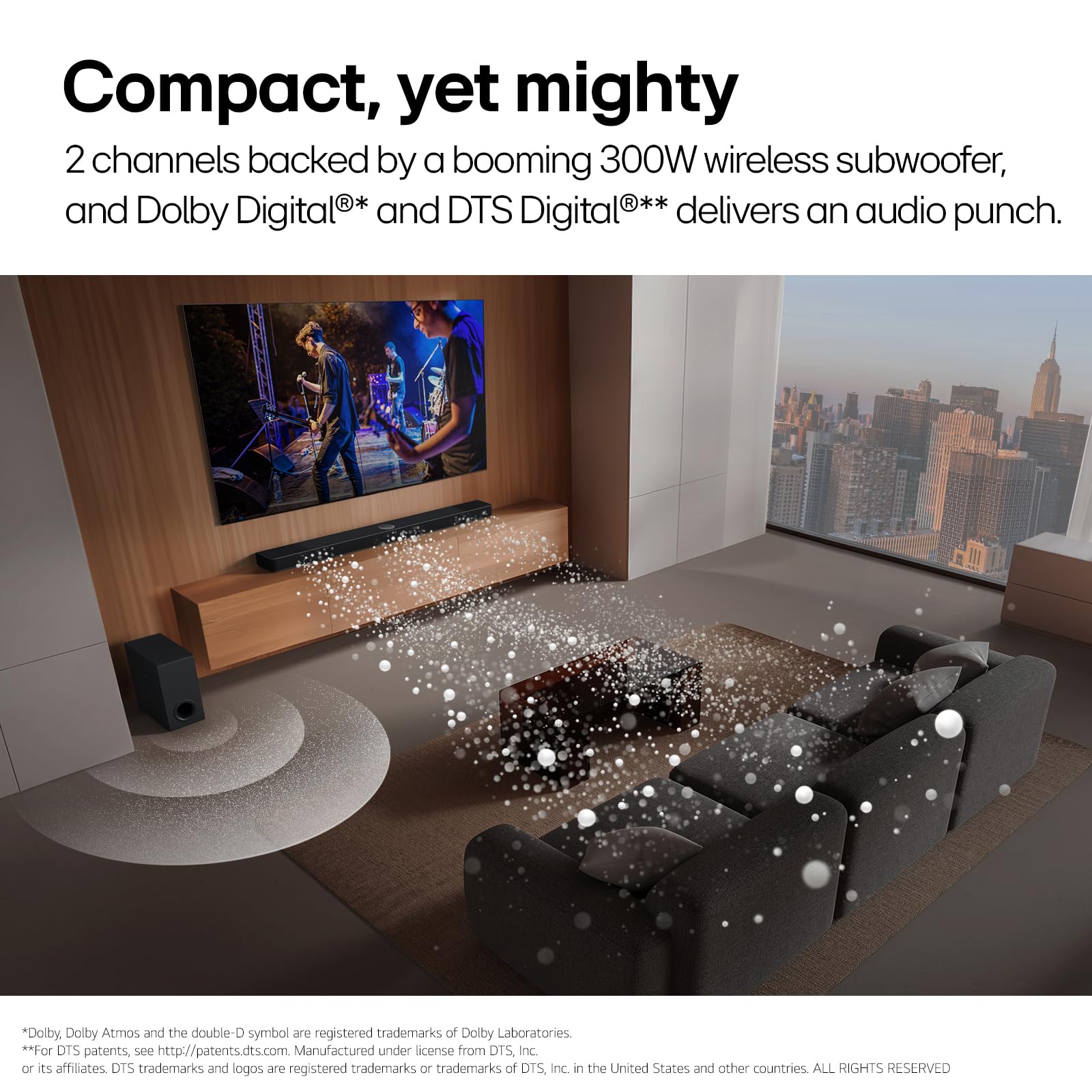 LG S40T 2.1 ch. Soundbar with Wireless Subwoofer, Dolby
