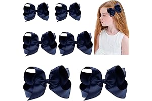 6″Navy and Blue Hair Bows for Girls - Perfect for Everyday Use