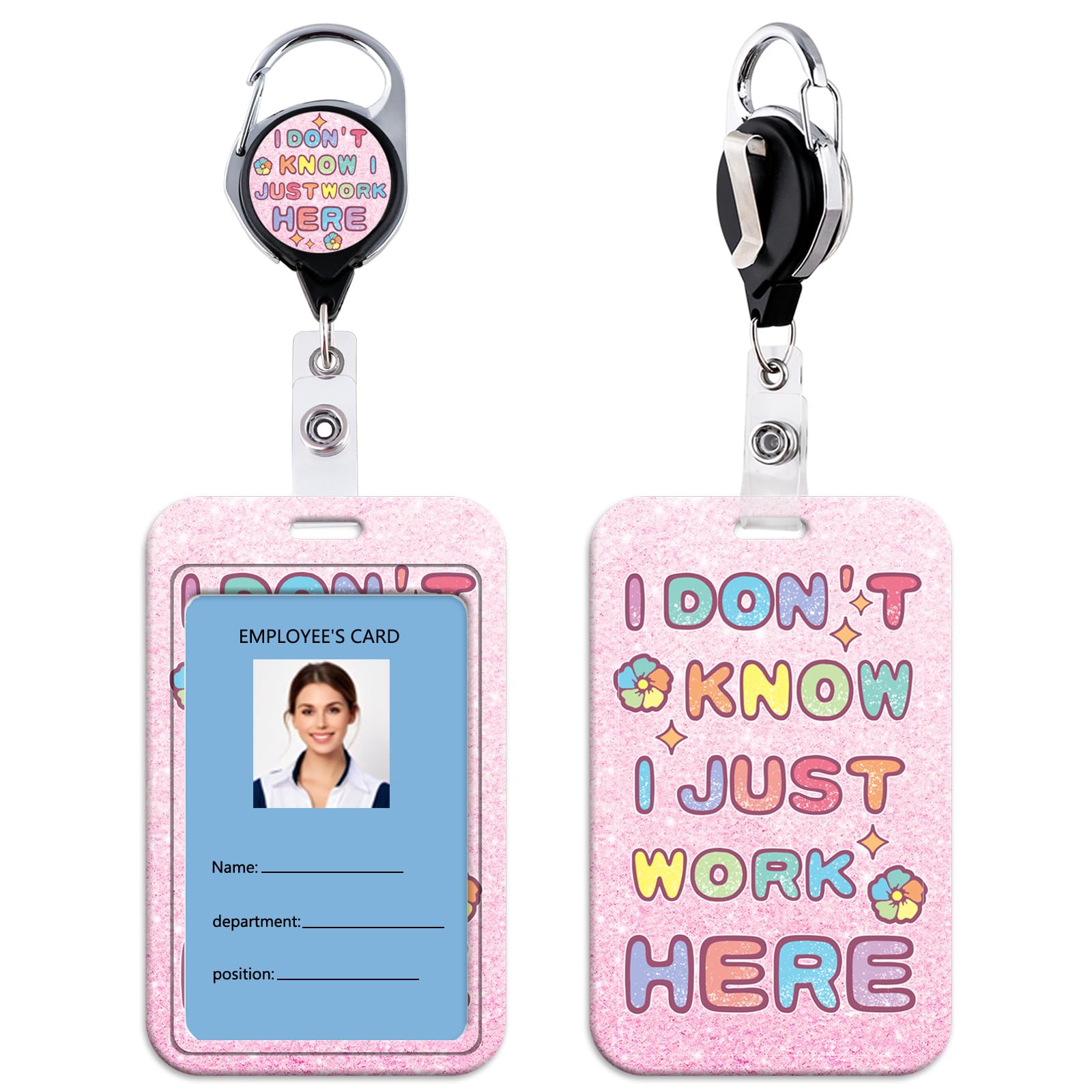 Beemorita Cute Badge Reel with ID Holder Retractable Card Badge Holder Reel