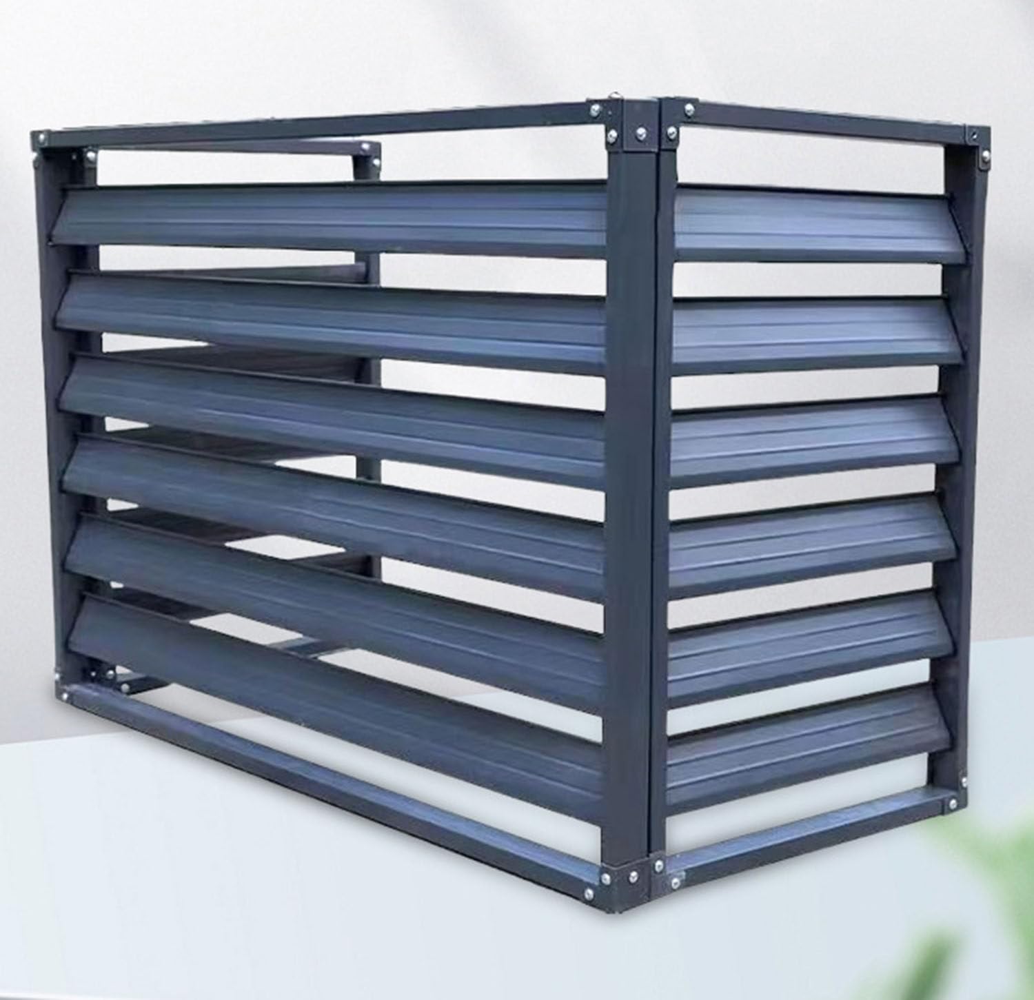1.5p/3p Fence to Hide Air Conditioner,Outdoor Unit Mini Split Air Conditioner Cover,Aluminum Ac Covers,Outdoor Metal Privacy Fence Grey-100 * 50 * 70cm/40 * 20 * 28in
