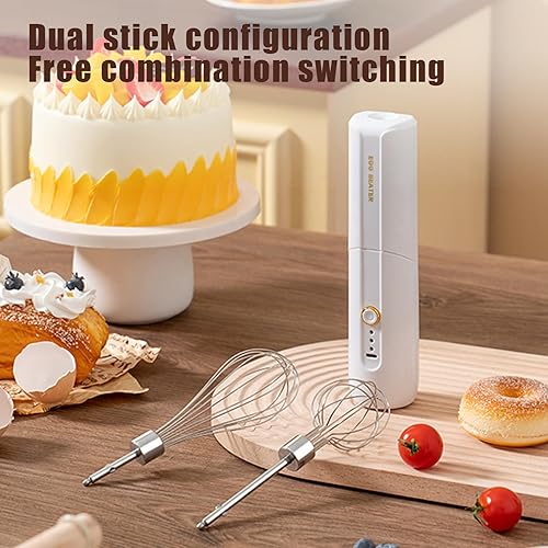 Miniatura 3 de MOSHOPU Espumador de leche eléctrico de mano, 3 velocidades plegable para batidor de café con USB C recargable, mezclador de bebidas para lattes,