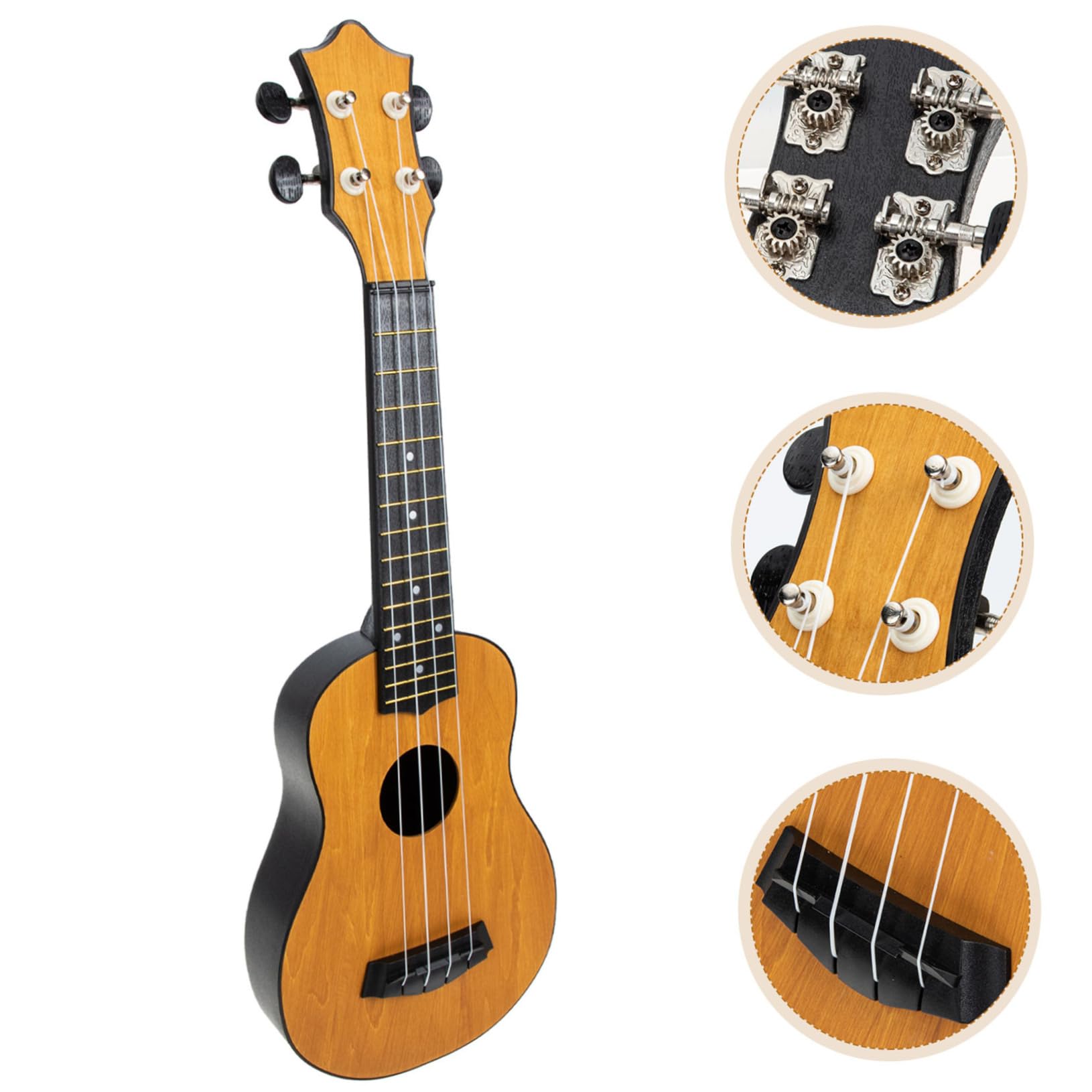 ERINGOGO Holz Ukulele Kinderinstrument Für Anfänger Leicht Tragbar Fördert Hand-gehirnkoordination