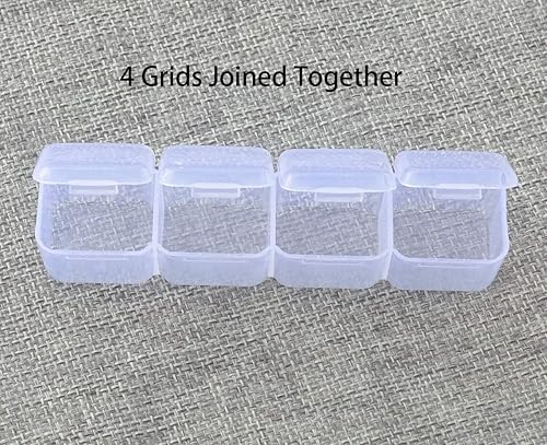 Miniatura 3 de Caja de bordado de pintura de diamante 5D transparente de 28 rejillas, 6 unidades, contenedores de almacenamiento de accesorios, caja de cuentas