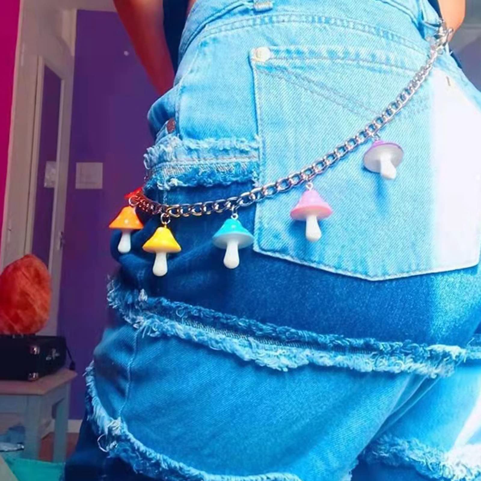 ZYEKIU 2-teiliges Punk Hosenkette Set | Gothic Streetwear Schmuck In Silber