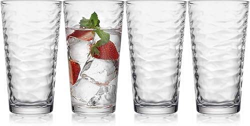 Miniatura 7 de Glaver's Juego de 4 vasos de vidrio Highball, 17 onzas, cristalería básica para enfriar, ideal para agua, jugo, cócteles, té helado y mucho más.