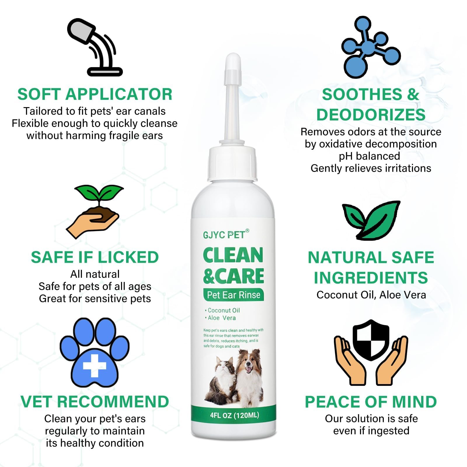 Ear Cleaner for Dogs and Cats with Flexible Long Tube- Ear Infection Treatment, Deep Canal Solution for Ear Mites, Infections, Itch, Wax & Smell, Safe Aloe Vera Formula, 4 oz - image 6