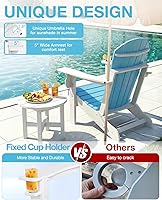 Vista 6 de Silla Adirondack plegable – Silla de patio Adirondack reciclable de polietileno de alta densidad para exteriores con soporte para tazas, textura