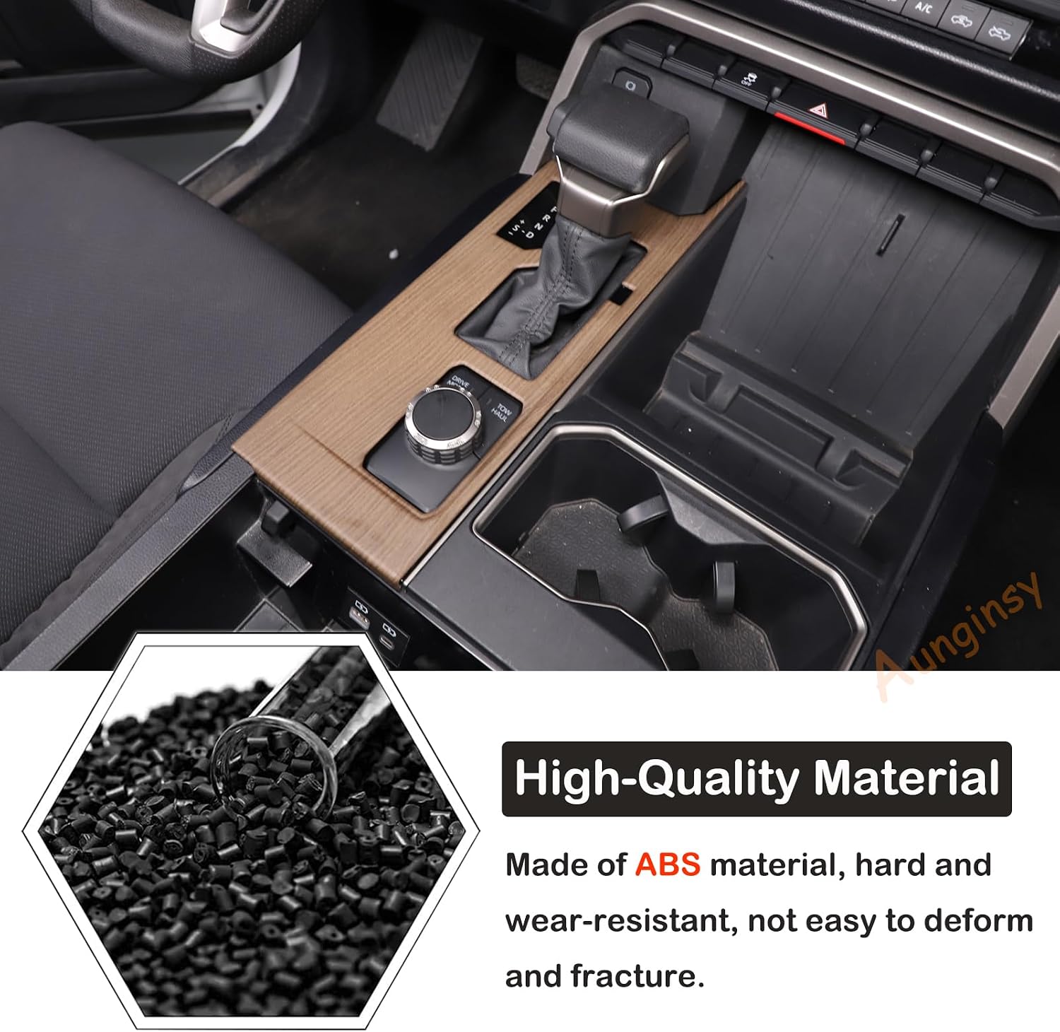 Aunginsy Central Control Gear Shift Panel Trim Cover Compatible with Toyota Tundra/Sequoia 2022-2025 Car Gear Shifter Console Anti-Scratch Panel Frame Decorative Sticker Protection ABS Accessories