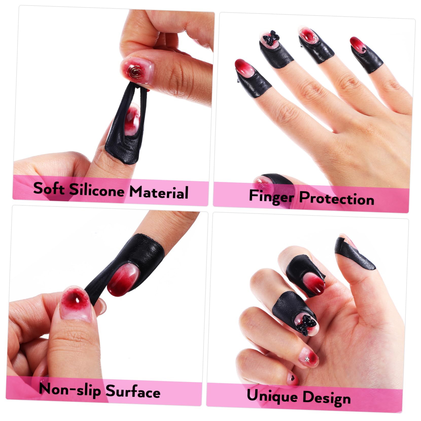 4 Set Sticker Protettivi Per Unghie Facili Applicare Superficie Antiscivolo Sicuri Per Gel Polish Unghie 100 Fogli*4