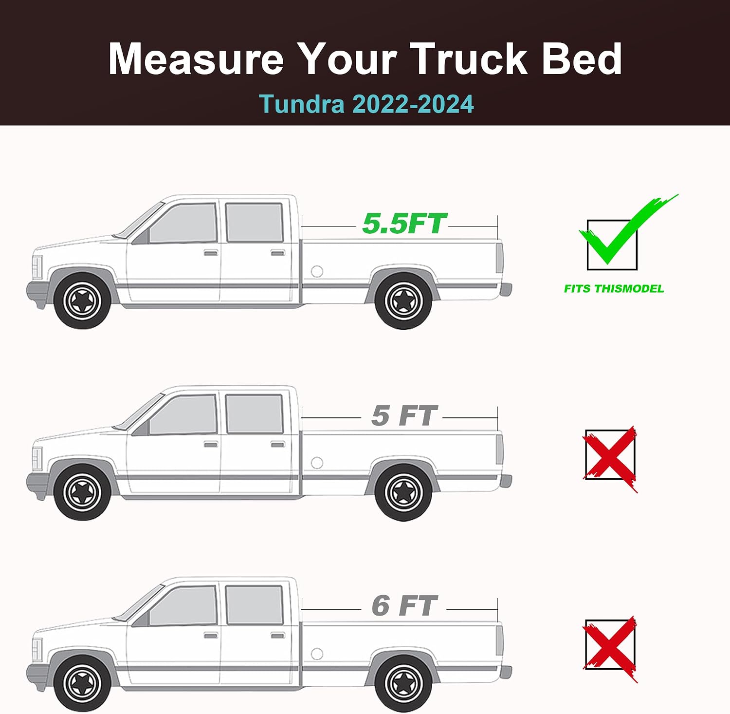 Hard Tri-Fold Truck Bed Tonneau Cover for 2022-2025 Tundra 5 '5" Bed | Waterproof&Anti-Theft