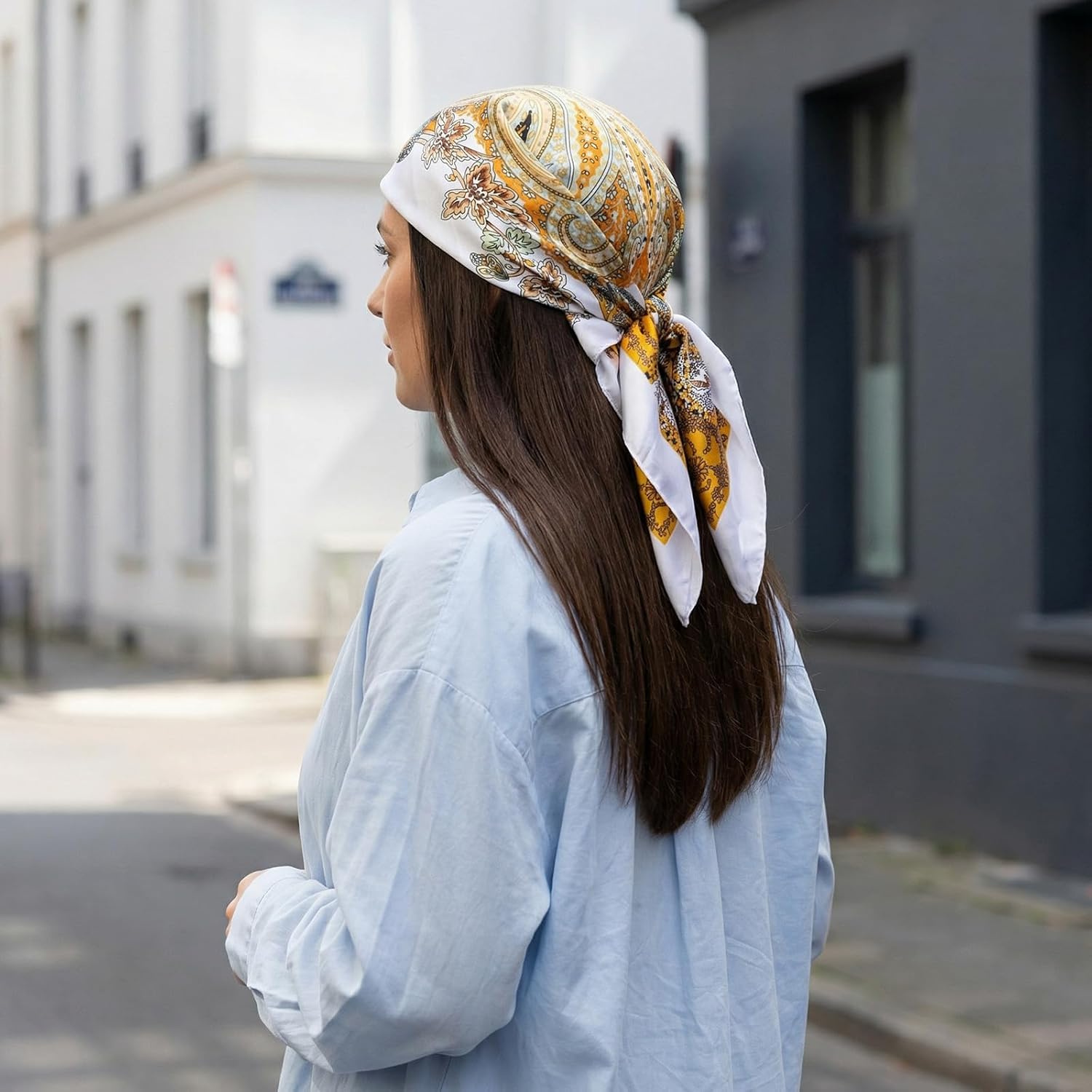 Rbenxia 2 Pcs Large Satin Head Scarf for Women Silk Bandana Fashion Head Wrap Pirate Costume Accessories 35.4 Inches - Image 5