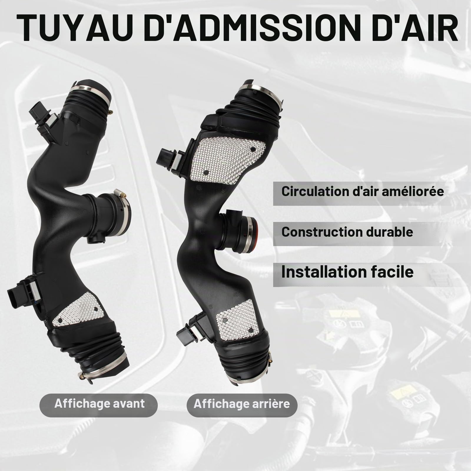6420908237 Tuyau d'admission d'air compatible avec V6 OM642 Classe R W251 R350 CDI 2007-2014 Classe S W221 S320 S350 CLS C219 2005-2010 6420906397 6420907497