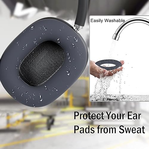 Miniatura 7 de SOULWIT Funda de silicona a prueba de sudor para AirPods Max, ajuste cómodo para ejercicio en el gimnasio, fácil de limpiar, sin pérdida de calidad