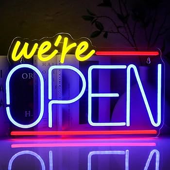 Amazon | ビジネスオープンネオンサイン We are Openネオン看板