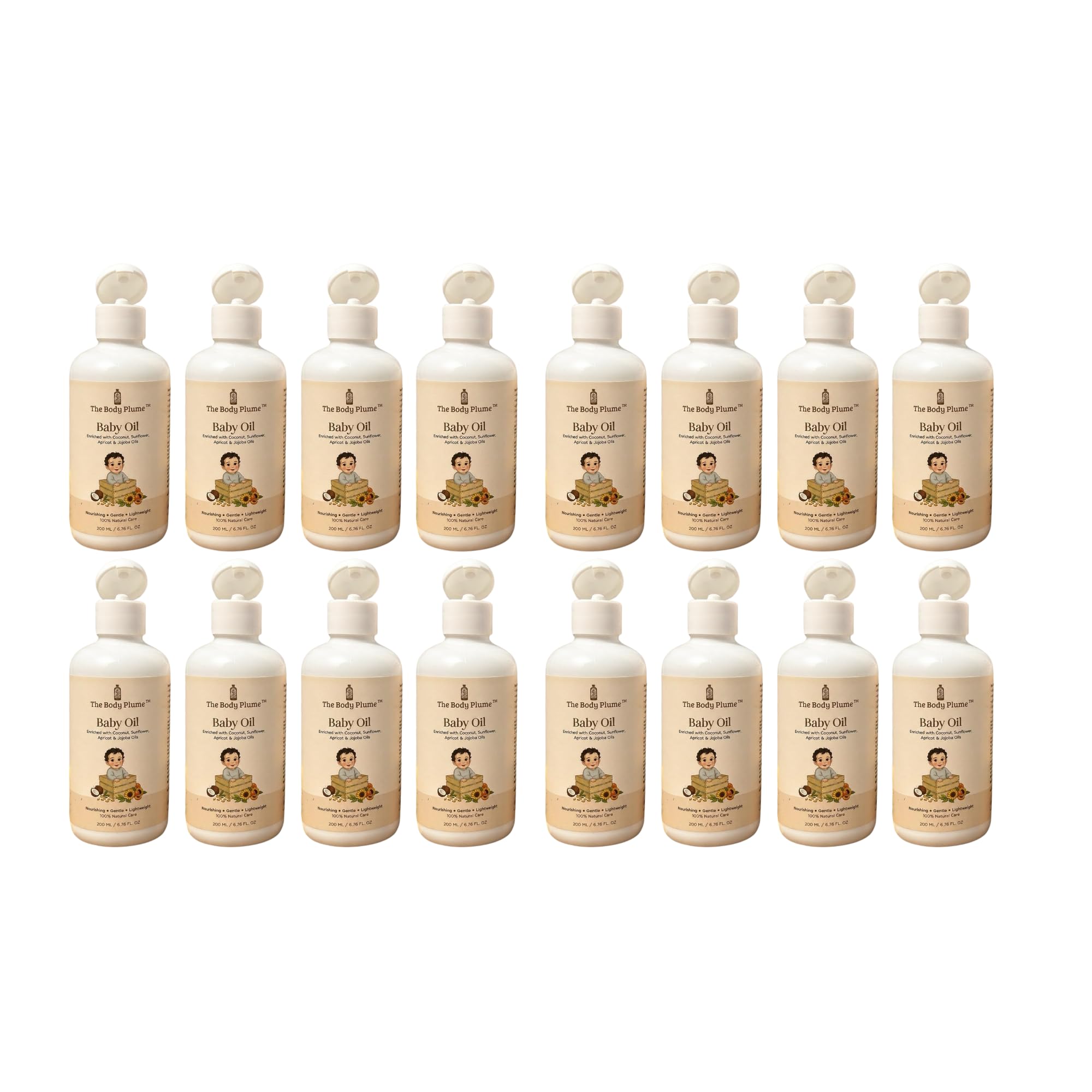 Baby Oil with Coconut, Sunflower, Jojoba & Apricot | 200ml | Lightweight Baby Massage Oil | Non-Greasy |Paraben, Silicone & Artificial Fragrance Free | Pack Of 16-image-15